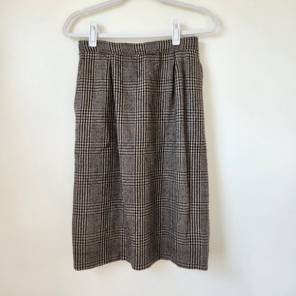 Yves Saint Laurent Vintage Houndstooth Blazer Skirt Set Size 42 - Picture 5 of 11